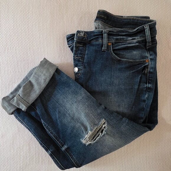Silver Jeans Denim - Silver Jeans Co. Button Fly Distressed Jeans | Size 34/27 | Raw Hem Denim